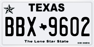 TX license plate BBX9602