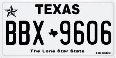 TX license plate BBX9606