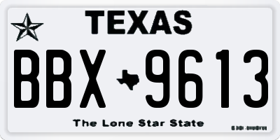 TX license plate BBX9613