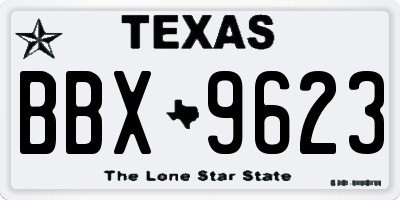 TX license plate BBX9623