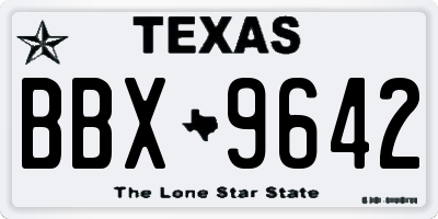 TX license plate BBX9642