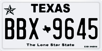 TX license plate BBX9645