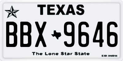 TX license plate BBX9646