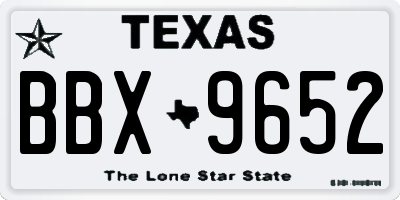 TX license plate BBX9652
