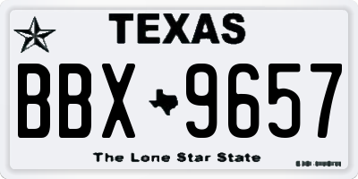 TX license plate BBX9657