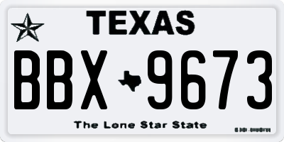 TX license plate BBX9673