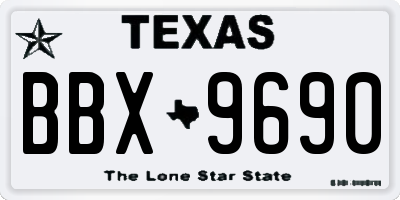 TX license plate BBX9690