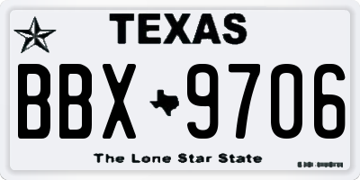 TX license plate BBX9706