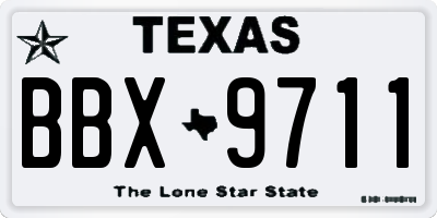 TX license plate BBX9711