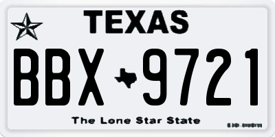 TX license plate BBX9721