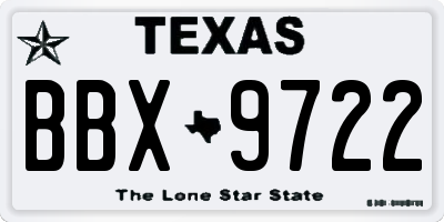 TX license plate BBX9722