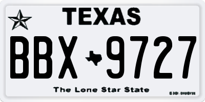 TX license plate BBX9727