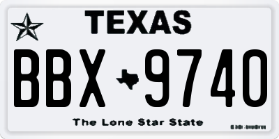 TX license plate BBX9740
