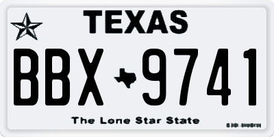 TX license plate BBX9741