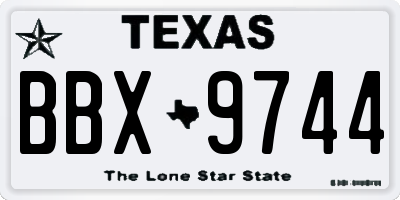 TX license plate BBX9744