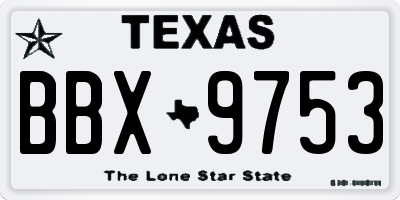 TX license plate BBX9753