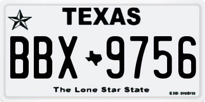 TX license plate BBX9756