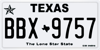 TX license plate BBX9757