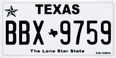 TX license plate BBX9759