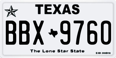 TX license plate BBX9760