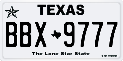 TX license plate BBX9777