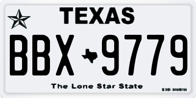 TX license plate BBX9779
