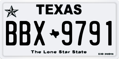TX license plate BBX9791