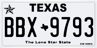 TX license plate BBX9793