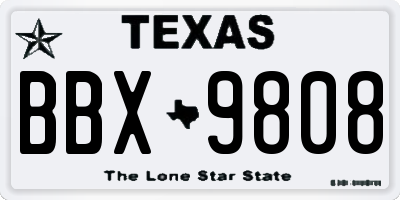 TX license plate BBX9808