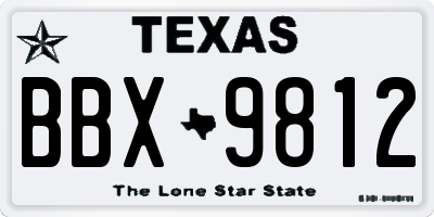 TX license plate BBX9812