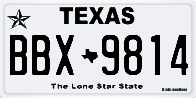 TX license plate BBX9814