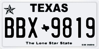 TX license plate BBX9819