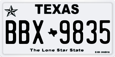 TX license plate BBX9835