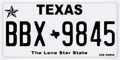 TX license plate BBX9845