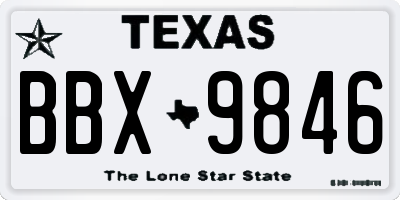 TX license plate BBX9846
