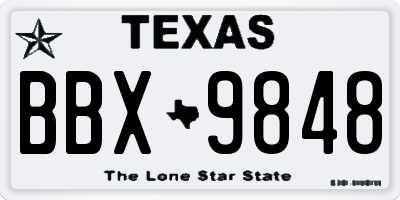 TX license plate BBX9848