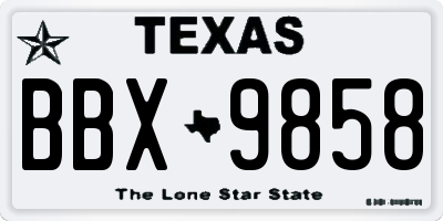 TX license plate BBX9858