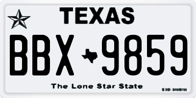 TX license plate BBX9859