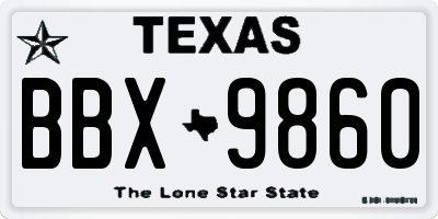 TX license plate BBX9860
