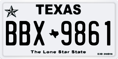 TX license plate BBX9861