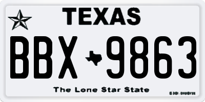 TX license plate BBX9863