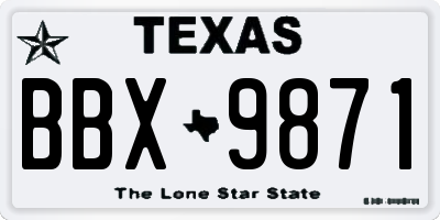 TX license plate BBX9871