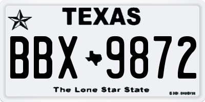 TX license plate BBX9872