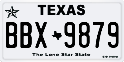 TX license plate BBX9879