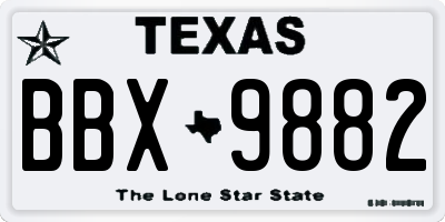 TX license plate BBX9882