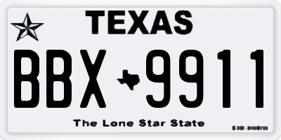 TX license plate BBX9911