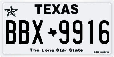 TX license plate BBX9916