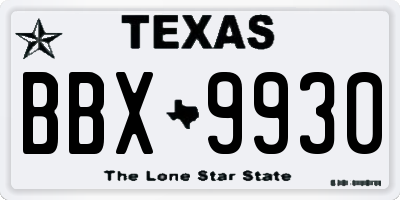 TX license plate BBX9930