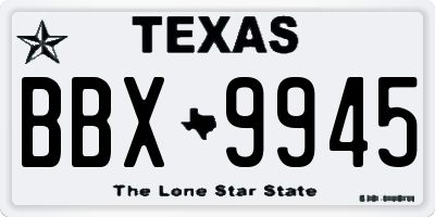 TX license plate BBX9945