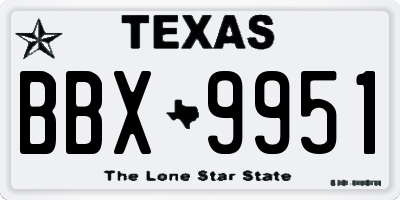 TX license plate BBX9951